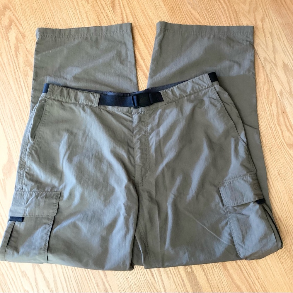 EMS Eastern Mountain Sports Performance convertible hiking pants, 36S Olive gre
